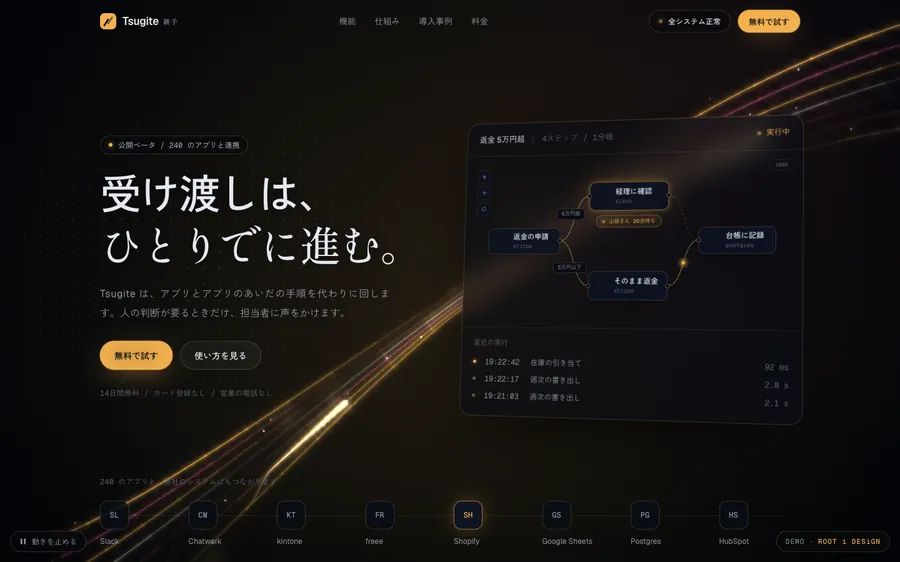 Tsugite 継手（Webサービス）のデモサイト